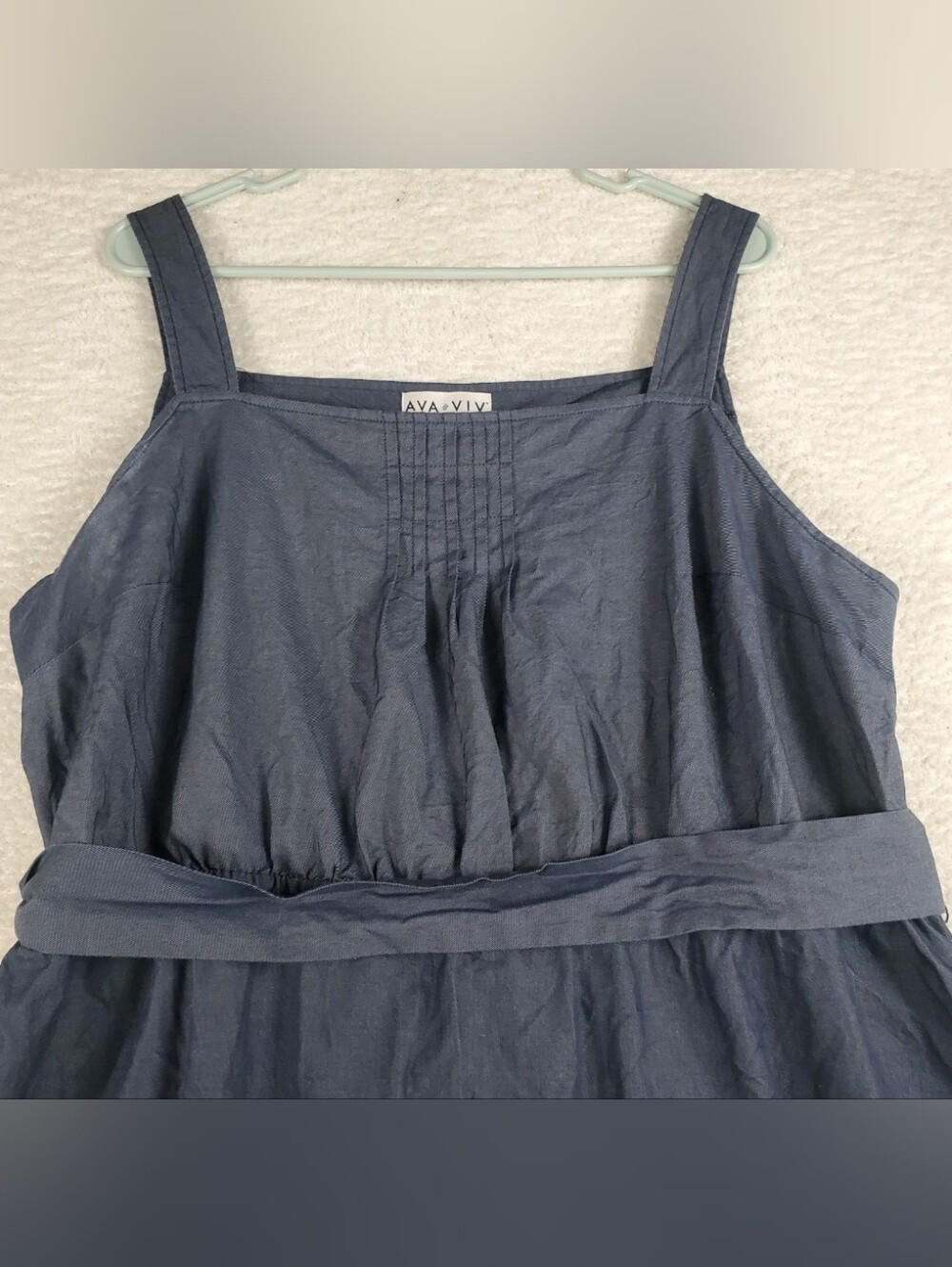 Ava & Viv Navy High-Low Sundress with Waist Tie - Picture 5 of 11